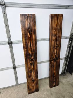 Solid Wood Burnt and Sealed Exposed Shelving