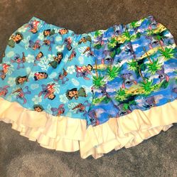 Hand made shorts with ruffles lilo and stitch 