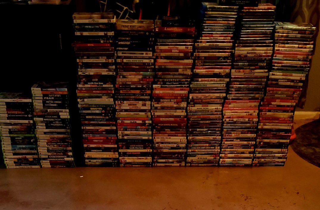 Approx 300 DVDs and 54 Xbox 360 games