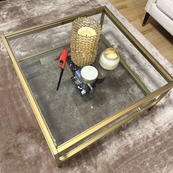 Gold & Glass Coffee Table 