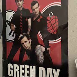 Posters (Green Day, Kiss, AC/DC, Pink Floyd, Foreigner)