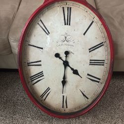 Pier 1 Large Vintage Red Clock