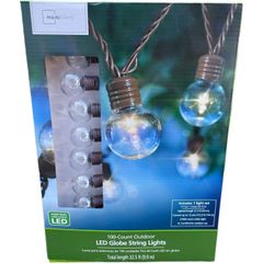 Mainstays 100-Count Outdoor LED Globe String Lights, with Brown Wire, AC Plug-in, 120 Volt:


- 100-Count Warm White LED Globe String Lights

- End-to