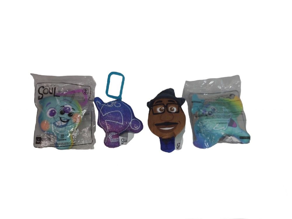 McDonald's Happy Meal Toy Disney Pixar Soul 4 Plush & Clips New Without Bag