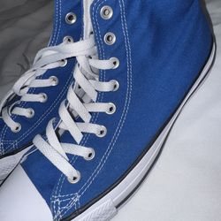 Converse high top blue and white size 9.5