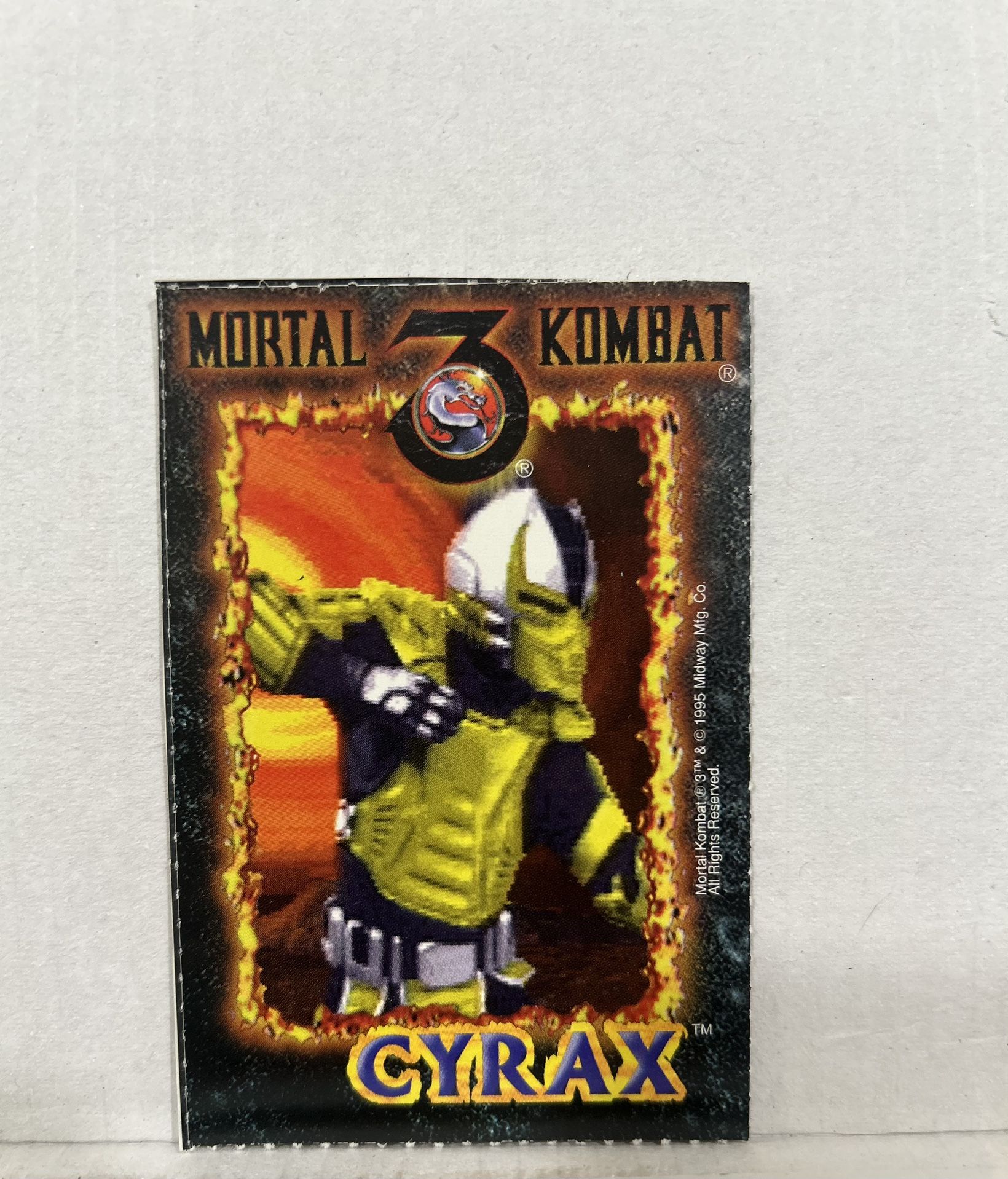 1995 Midway Mortal Kombat 3 Cyrax Collectible Non-Sports Card