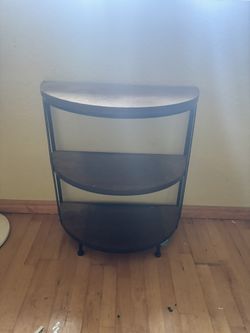 Wooden metal shelving