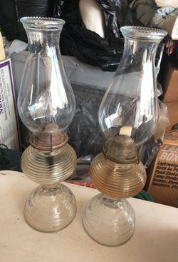 2 Antique oil lamps