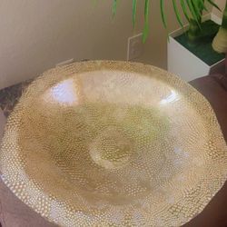 Beautiful Large Golden Iridescent Bowl 