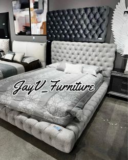 New Queen bed frame with mattress