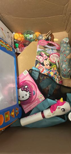 Box of random toys