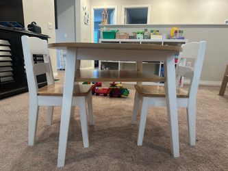 Melissa & Doug Solid Wood Table and 2 Chairs Set
