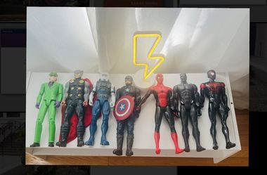Marvel Figures And Wireless Lightning Bolt Light
