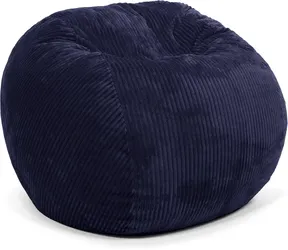 Plush Bean Bag - Convertible Bean Bag Chair - Machine-Washable Plush Fabric Cover - for Basement, Living Room, Game Room, Dorm & More - Queen Size - I
