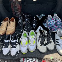 Variety Shoes Lot!! Lucchese Boots, Nike, Vans, Adidas 