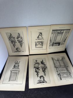 6 antique Delafosse Louis XVI French art plates Armand Guerinet 8 x 12