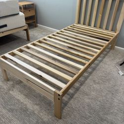 Natural Wood Twin Bed Frame