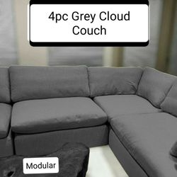 Gray Cloud Couch Modular Sectional Sofa 