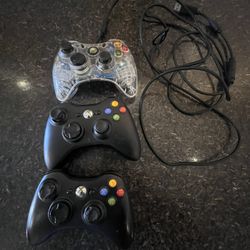 Xbox 360 Wired And Wireless Controllers 