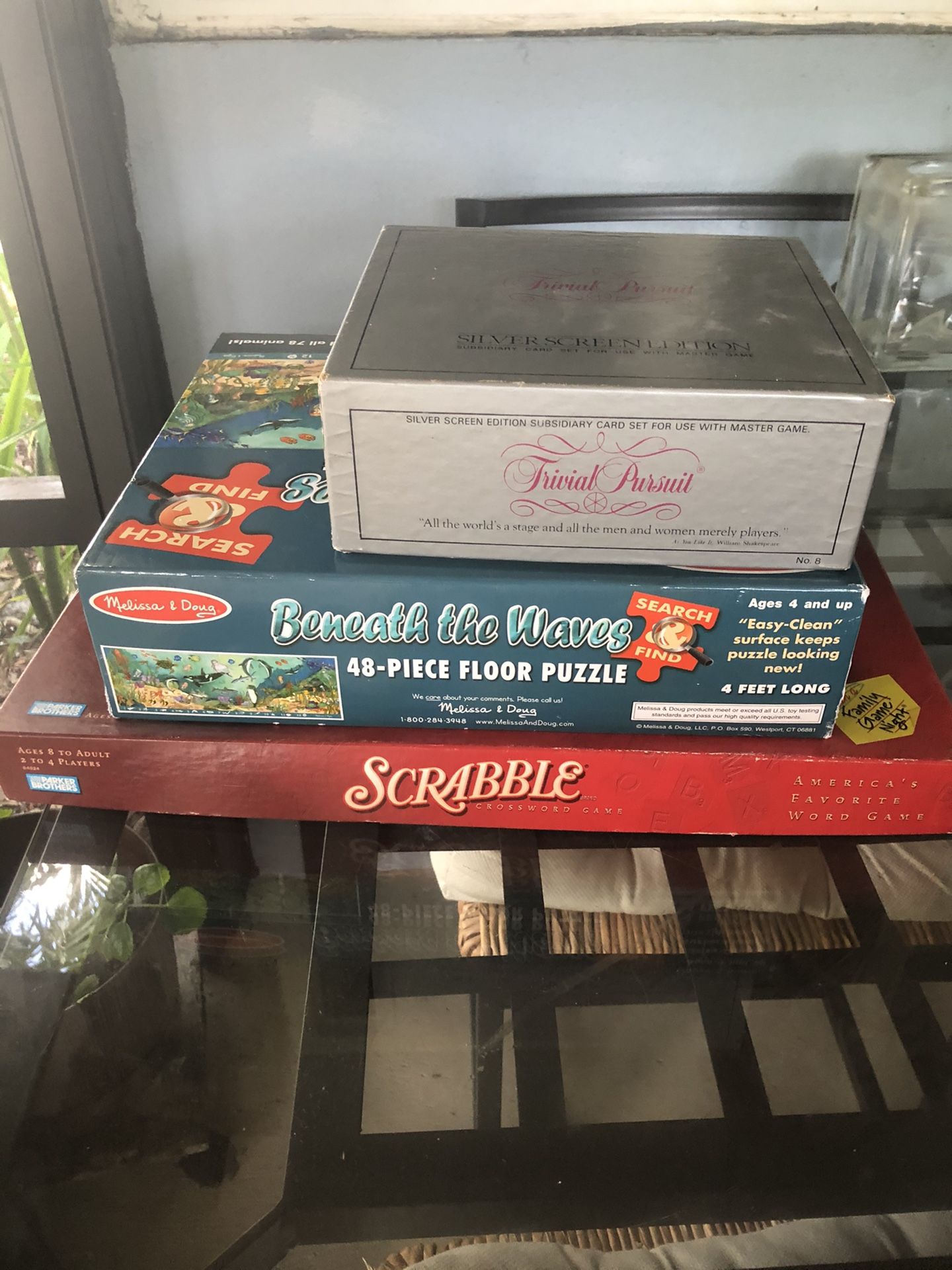 Two board games and a puzzle