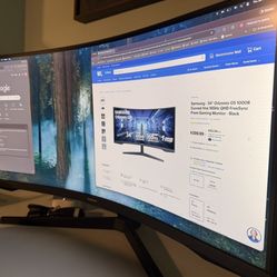 Samsung - 34" Odyssey G5 1000R Curved 1ms 165Hz QHD FreeSync Prem Gaming Monitor - Black