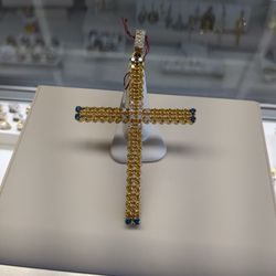 10k Solid Gold Cross Diamond Pendant 106 .3 Grams Layaway Available 10% Down If You Are Interested Please Ask For Maribel Thank You 