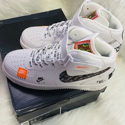 Nike Air Force 1 High “Just Do It” White/Orange Edition – Men’s Size [8.5] – Limited Design