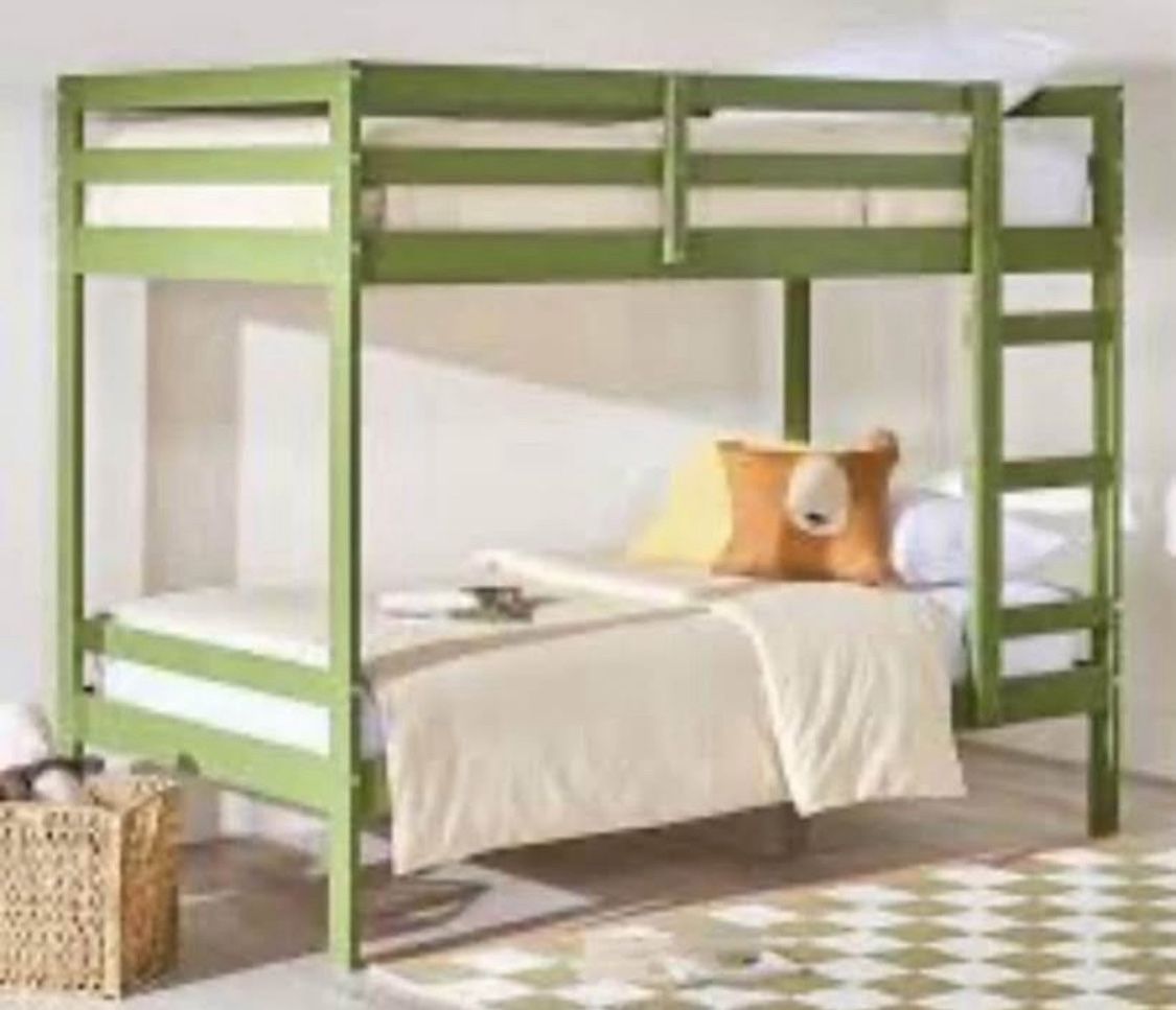 New Solid Wood Green Twin Bunk Bed