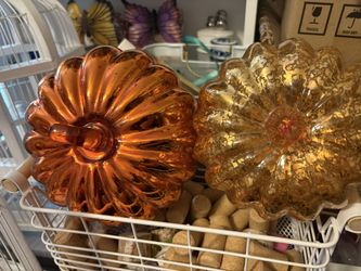 2 Glass pumpkins