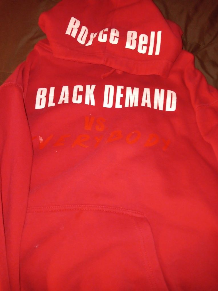 Royce Bells Black Demand Hoodie. Medium Size