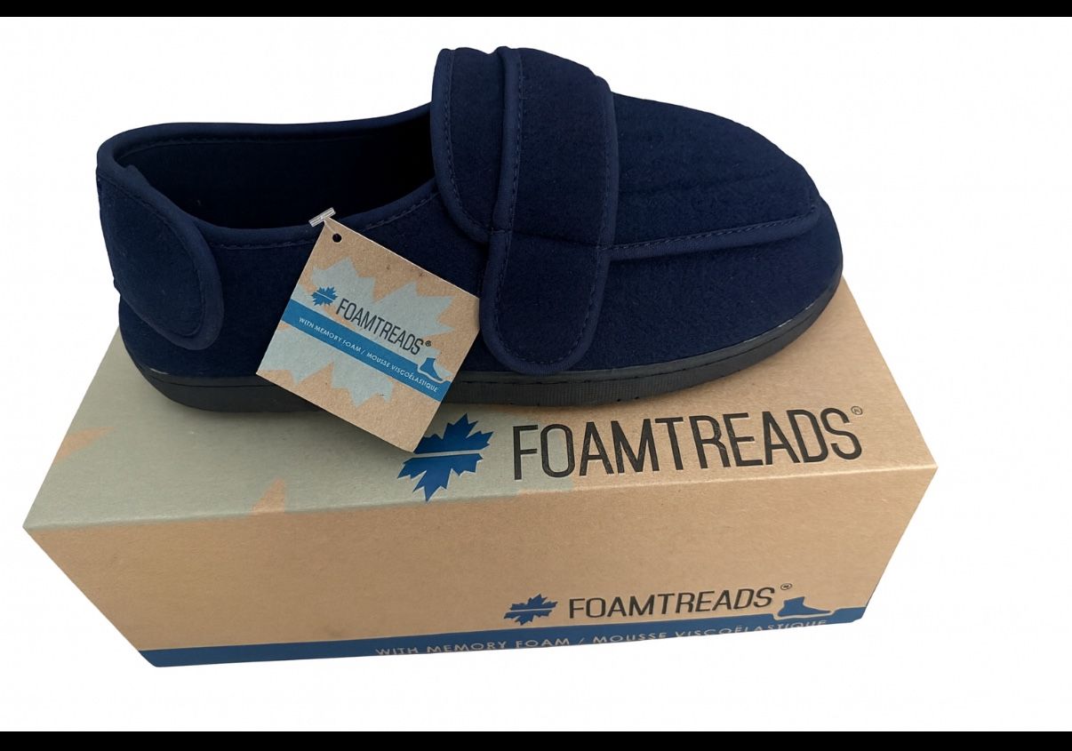 FOAMTREADS MEN'S PHYSICIAN M2 SLIPPERS SIZE 10 Navy Blue