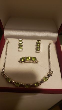 Sterling Sliver Ring ear rings and necklace