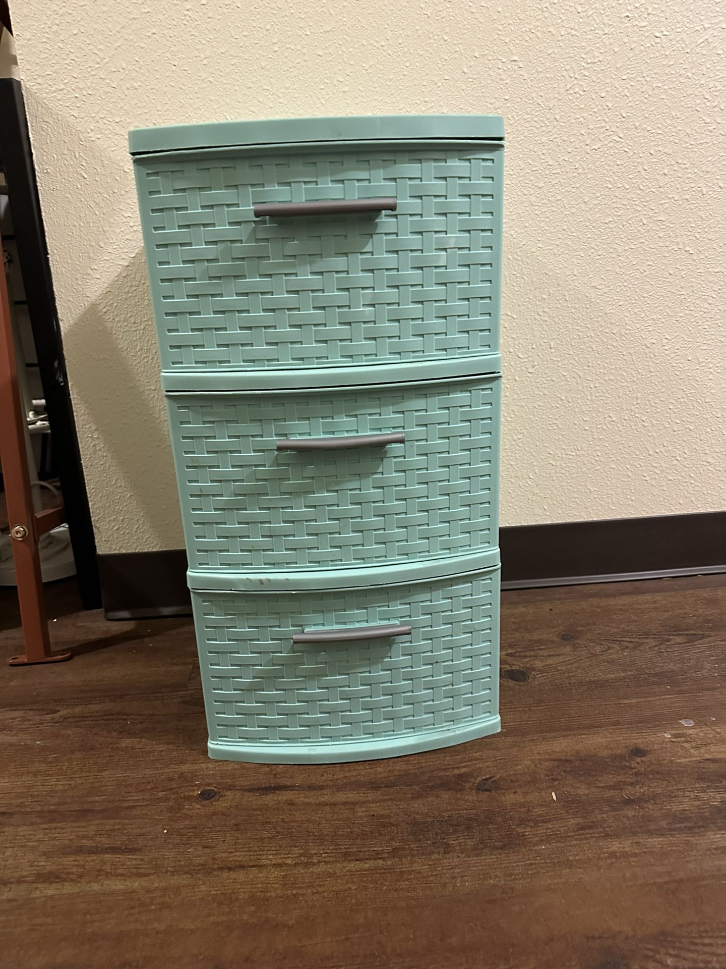 Aqua/mint Plastic 3-drawer Storage