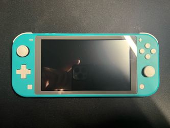Turquoise Nintendo Switch Lite with Charger and Case
