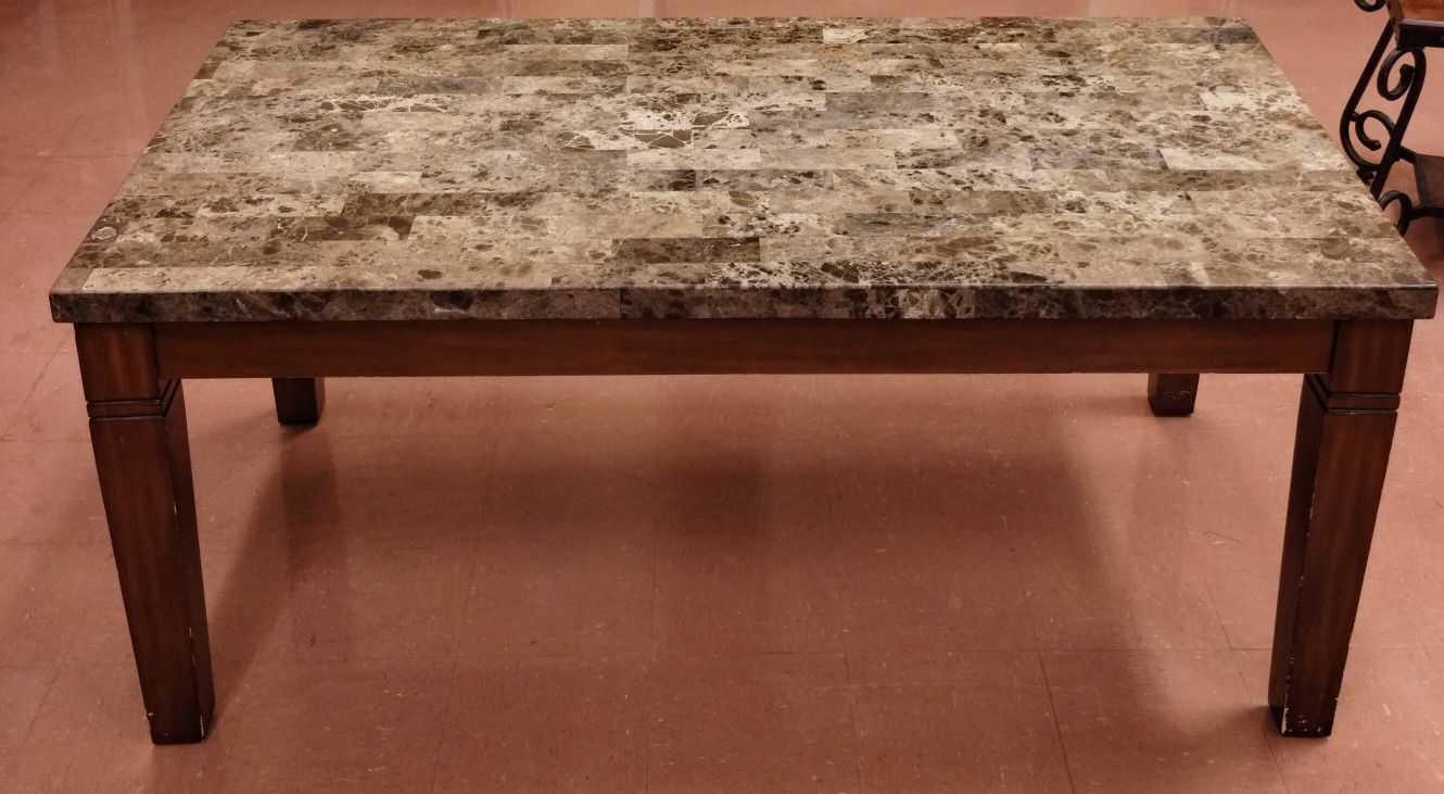 Marble Top & Wooden Table 72 In. Long Very Firm Price