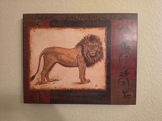 Modern wood art print - savanna