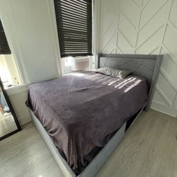 Full Size Bed Frame (Mattress and Topper Included! 