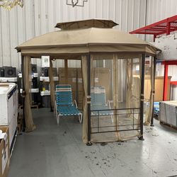 12 X 10 Steel Frame Gazebo With Tan canopy