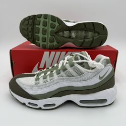 Size 9.5 - Nike Air Max 95 White Oil Green