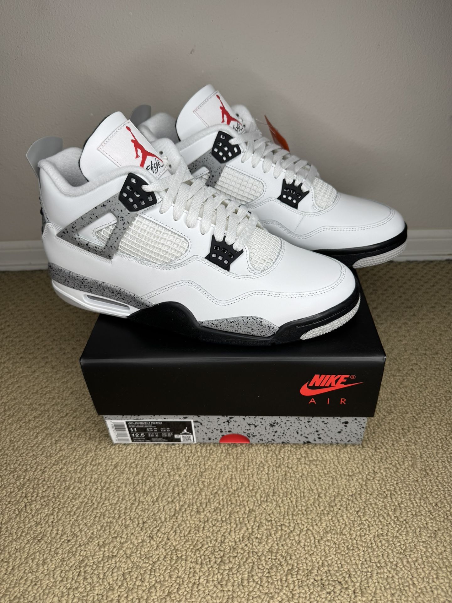 PRICE FIRM Air Jordan 4 Retro White Cement Basketball Shoes (Men’s Sizes 11)