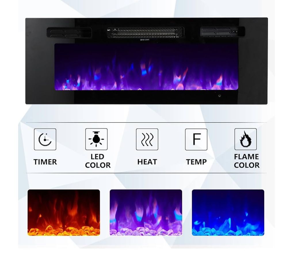 Electronic fireplace with remote