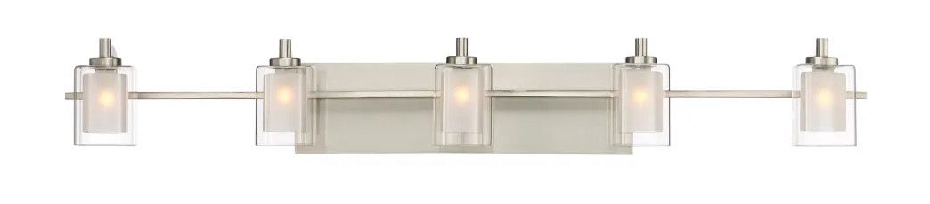 James Allan Vermillion 5 Light 42" Wide Bathroom Vanity Lights with Clear Glass