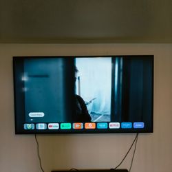 70" VIZIO TV + Black Wood TV Stand