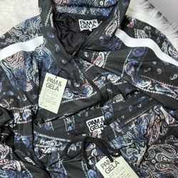 Bandana Stand Collar Jacket Small And Shorts Womens Medium