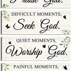 4 PCs Religious Wooden Plaques/ signs