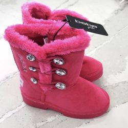 Boots Boots bebe Kids' Rhinestone Button Faux Fur Lined Trim Winter Boot