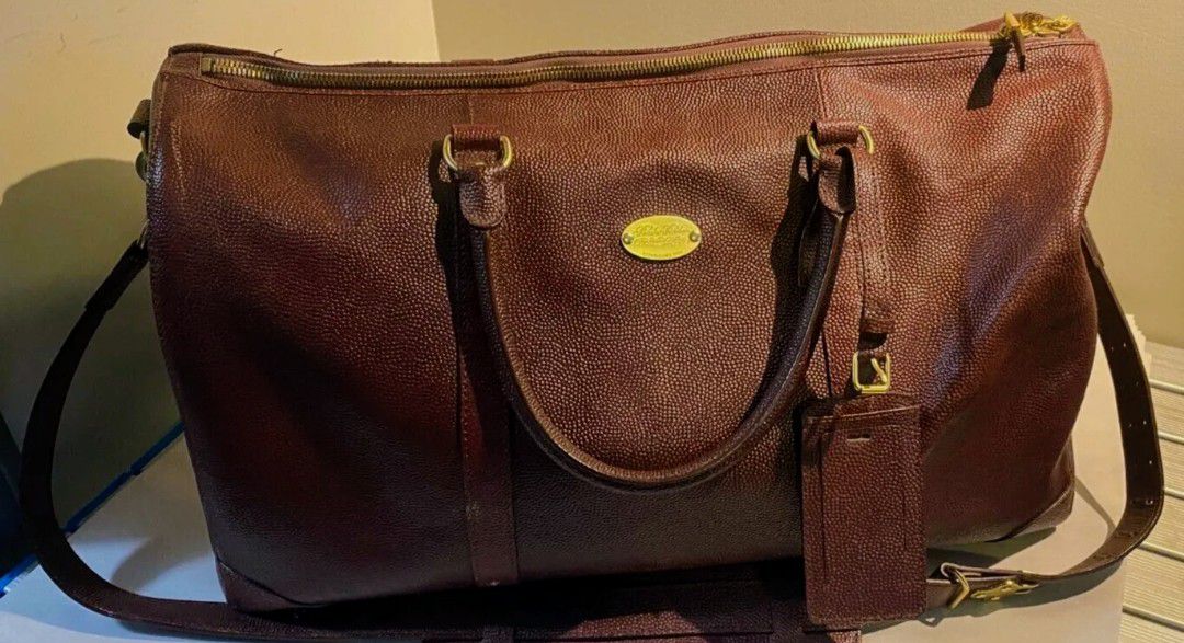 Brookes Brothers Football Leather Duffle Bag