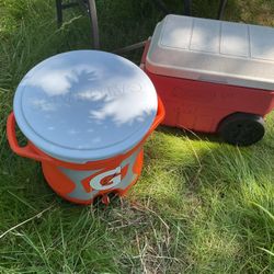 Two Good Ice Coolers, One With Wheels $20, The Other One $25 (NO SHIPPING)