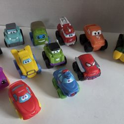12 Soft rubber Toy Vehicles