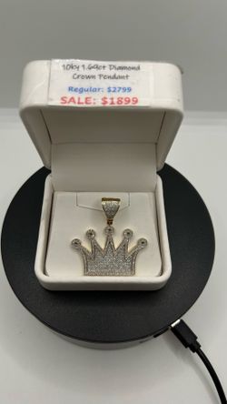 BRAND NEW 10KY 1.69CTW Diamond Crown Pendant